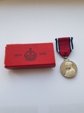 ORIGINAL FULL SIZE KING GEORGE V JUBILEE MEDAL 1910-1935,SILVER,GREAT CONDITION