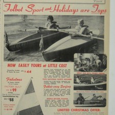 Folbot Sport Holidays Canoe Kayak Ad 1966 Vintage Christmas Sailing Boating