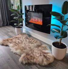 Natural Sheepskin Rug Real Pelt Brown Mouflon XXL Genuine Soft and Fluffy 130 cm