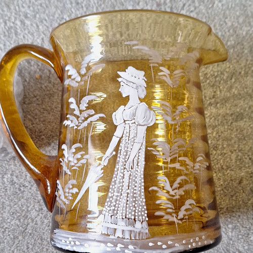 Mary gregory amber - &, white