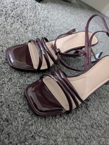 New look burgundy patent - burgundy,