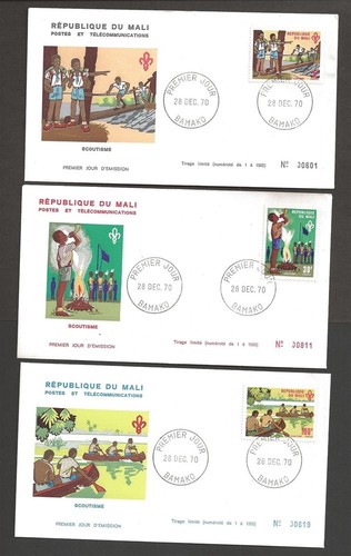 1970 mali boy scouts fdc - boy, flag