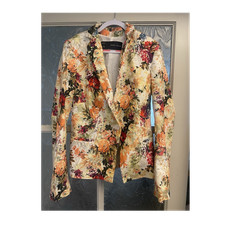 ZARA BASIC Floral Linen Blazer