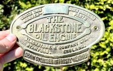 The Blackstone Oil Engines Brass Badge Sign