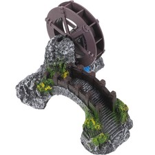  Water Wheel Model Aquarium Decoration Bridge Waterwheel Miniature