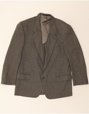 VALENTINO Mens 1 Button Blazer Jacket IT 54 2XL Grey Virgin Wool NE02