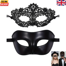 2PCS BLACK LACE MASQUERADE