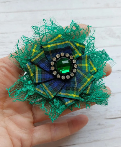 Small green lace - small, tartan