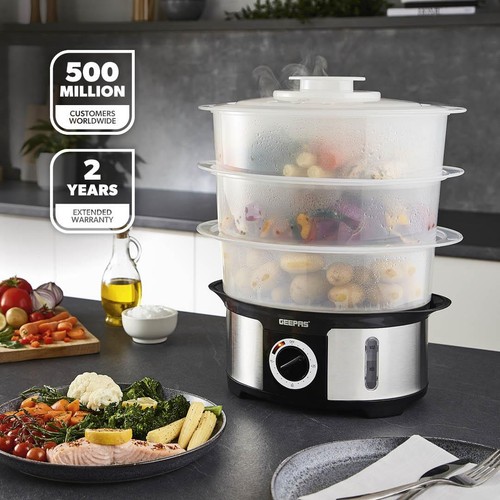 Geepas food steamer 12l - steamer,