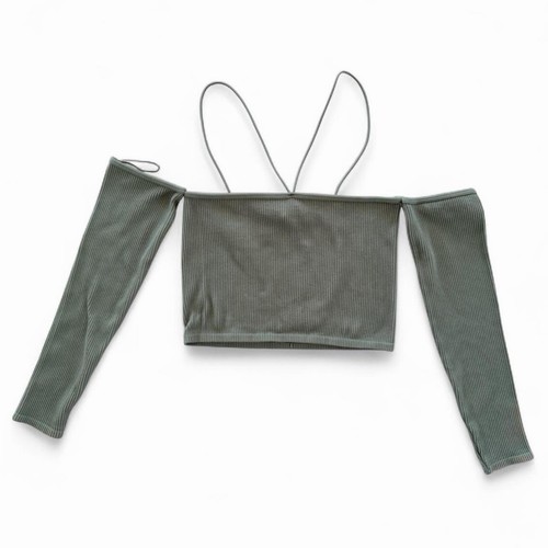 Zara olive green ribbed off - olive,