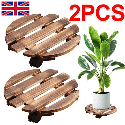 Pack wood plant pot caddy - 2,