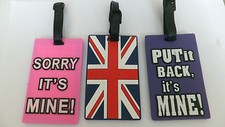 Luggage Tag Union Jack Funky Slogan Suitcase Travel Rubber Tag
