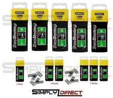 Stanley Staples 6mm 8mm 10mm 12mm 14mm Type G Heavy Duty Staple Gun  - Multipack