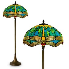 Green Tiffany Style Floor Lamp