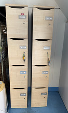 used wooden staff lockers 4 door - lockable with postage hole per locker