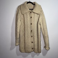 Hand Knit Cream Wool Aran
