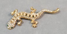 Vintage Signed LIZARD Goldtone