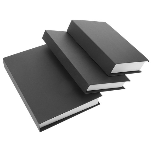 Realistic black faux books set - books,
