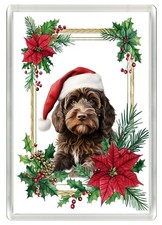 COCKAPOO CHOCOLATE CHRISTMAS HAT DOG NOVELTY FRIDGE MAGNET GREAT GIFT