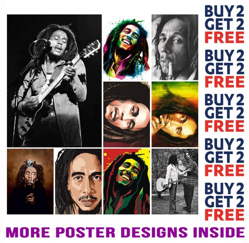 Bob marley poster art - print, a4