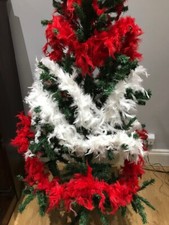 White Pink...Feather Boa Christmas Tree Decoration Strip Xmas  Ribbon Garland 2M