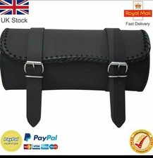MOTORCYCLE TOOL BAG MOTORBIKE GENUINE 100% LETAHER TOOL ROLL SADDLE BAG UN102