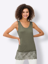 Heine Khaki Lace trim Vest -