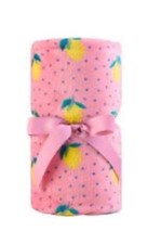 Pink Throw With Lemons Super