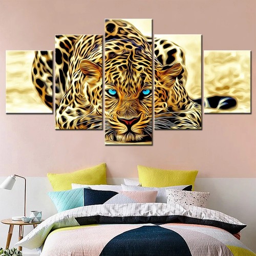 Leopard canvas print - canvas, blue