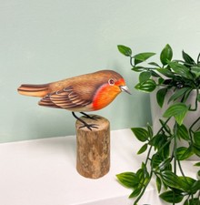 Wooden Robin Ornament Hand