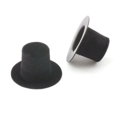 Dolls House Black Top Hat x 2