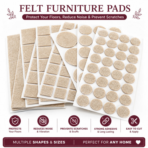 Felt pads 22mm round square - felt,