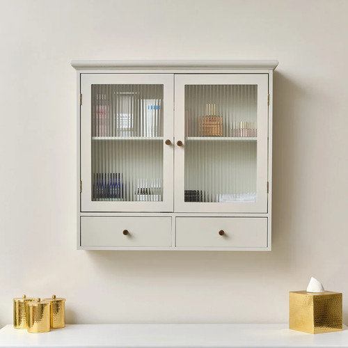 Pale taupe reeded glass - reeded,