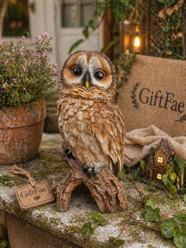 Realistic tawny owl garden - realistic,