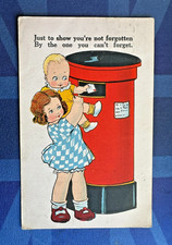 Comic Postcard 1926 Red Post Pillar Box JUST TO SHOW YOU'RE NOT FORGOTTEN
