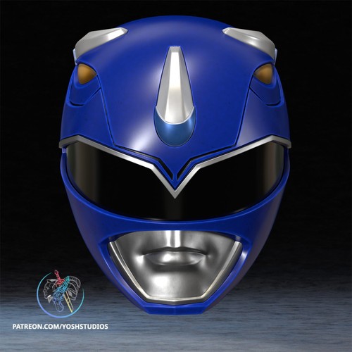 Power ranger blue helmet - blue,
