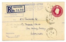1951 GB Registered stationery cover from Presteigne Radnor to Leominster