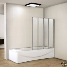 1000x1400mm 4 Fold Folding Shower Bath Screen 4mm Glass Door Panel Great Value