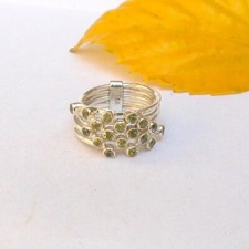 Green Peridot Ring 925 Sterling Silver Handmade Ring Band Ring Unique Ring Gift