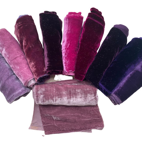 Purple mulberry silk velvet - purple,