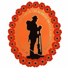 Remembrance Day Poppy & Lone Soldier Pin , Going Down of the Sun Poppy Pin Badge