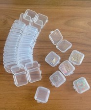 10pcs Mini Clear Plastic Small Earplug Box Jewelry Storage Container Square Box 