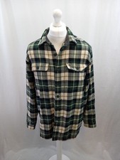 l l bean checked lined shirt green black cream grey m regular
