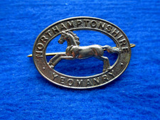 NORTHAMPTONSHIRE YEOMANRY REGIMENT WHITE METAL CAP BADGE, REPRODUCTION