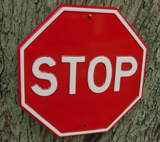 1960's era RED STOP SIGN Old