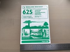 Midland Red East National Bus Company Route 625 Timetable August 1982 Leicester