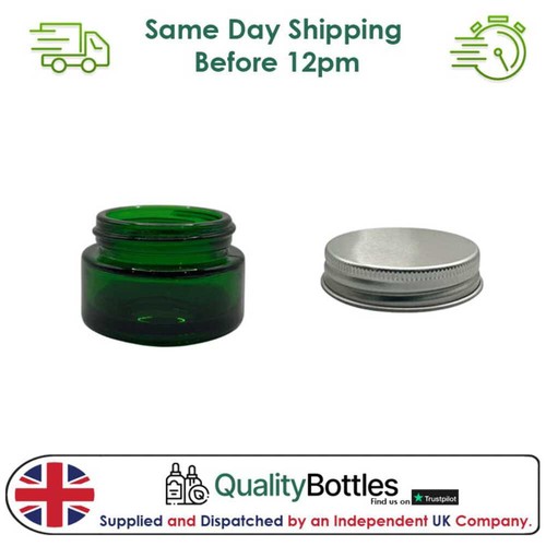 20ml green glass jar - glass,