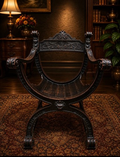 Antique savonarola chair - savonarola,
