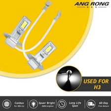 2x H3 3570 CSP 22W LED White