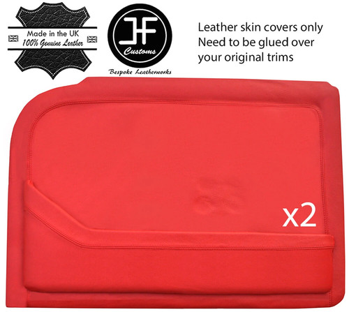 Red real leather - red, 2x